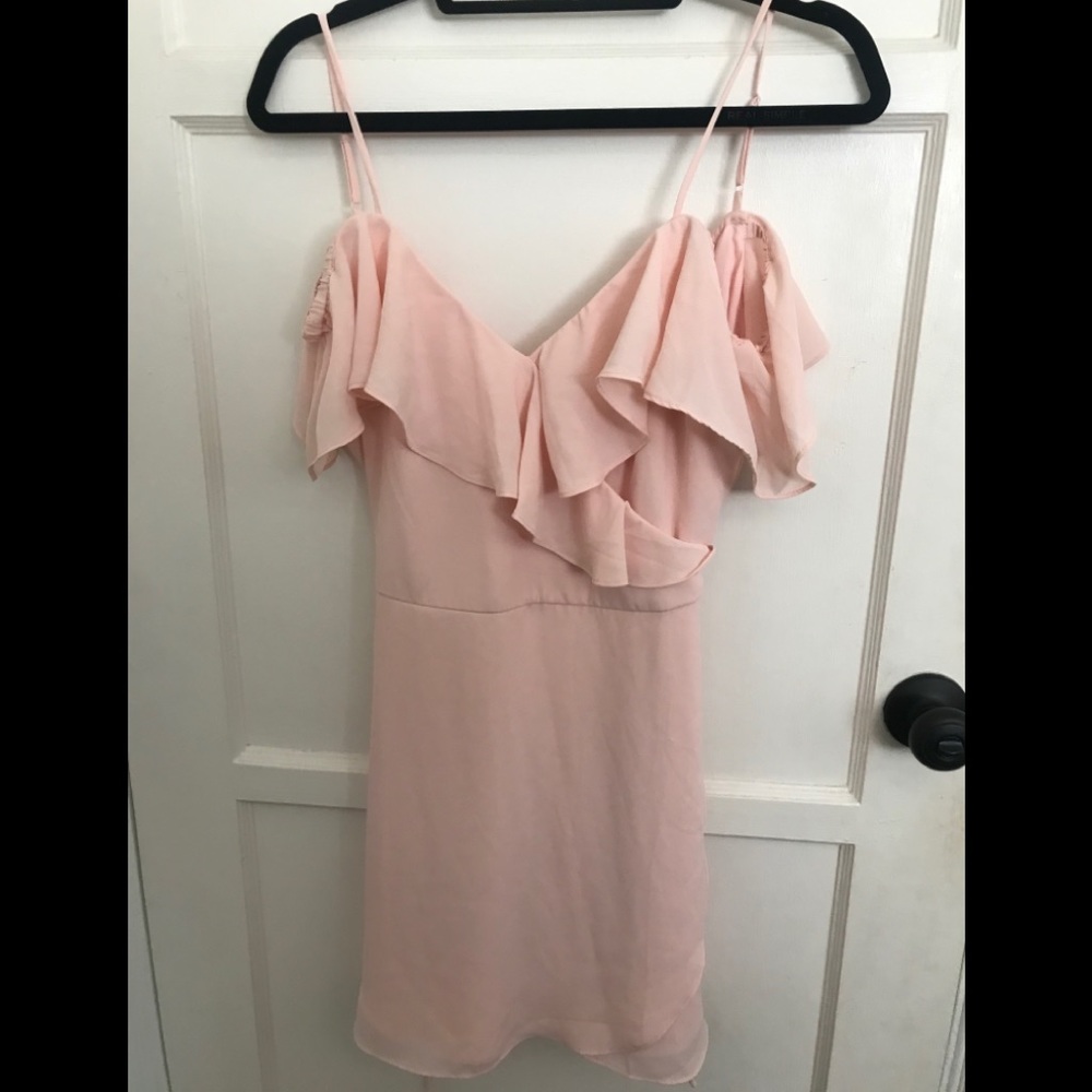Spaghetti strap dress with off the shoulder